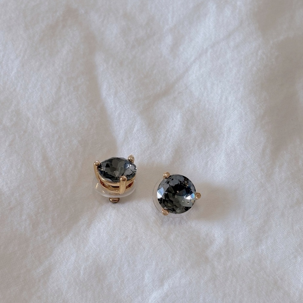 grey gem stud earrings